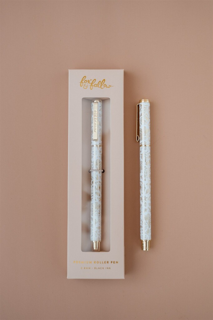 Pen Patterned Ivory Moonstone Boxed
