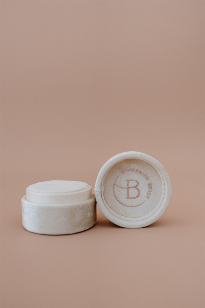 Velvet Ring Box Round Champagne
