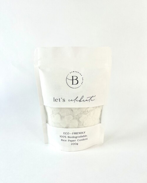 Biodegradable Confetti Bag - White Hearts