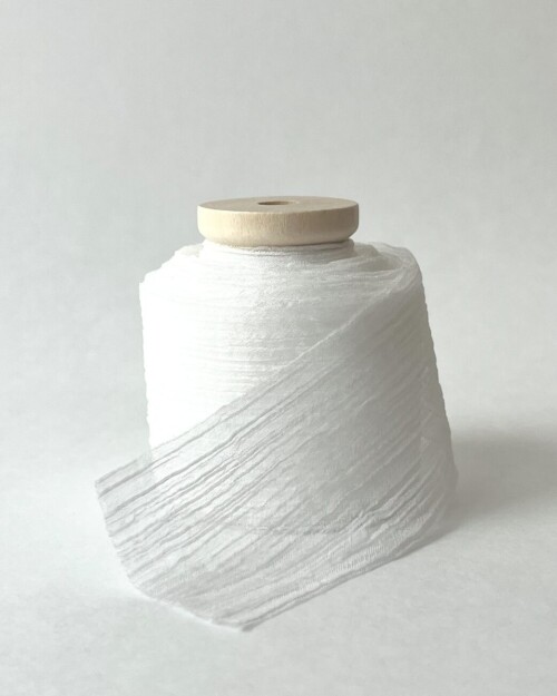 Crinkle Chiffon Ribbon White