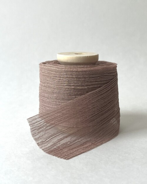 Crinkle Chiffon Ribbon Mocha