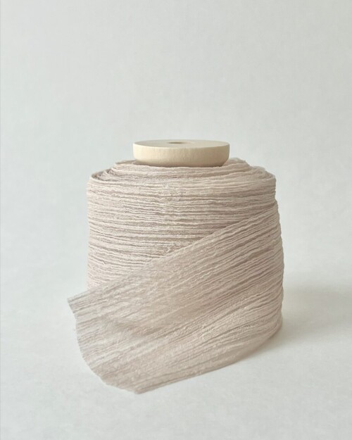 Crinkle Chiffon Ribbon Sand