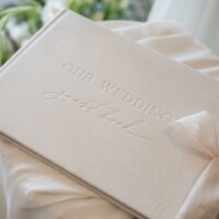 Wedding Guest Book Velvet Ivory + Keepsake Box - Image 6