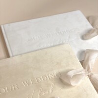 Wedding Guest Book Velvet Ivory + Keepsake Box - Image 4