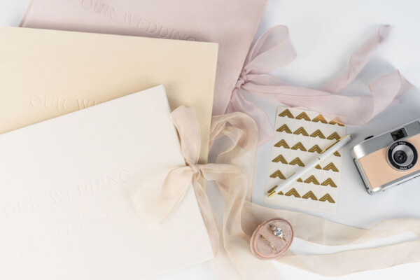 Wedding Guest Book Velvet Ivory + Keepsake Box - Image 6