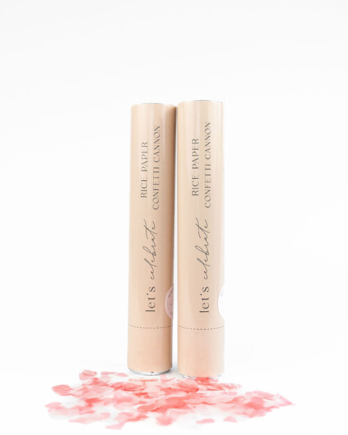 Biodegradable Confetti Cannon - Pink & White Hearts