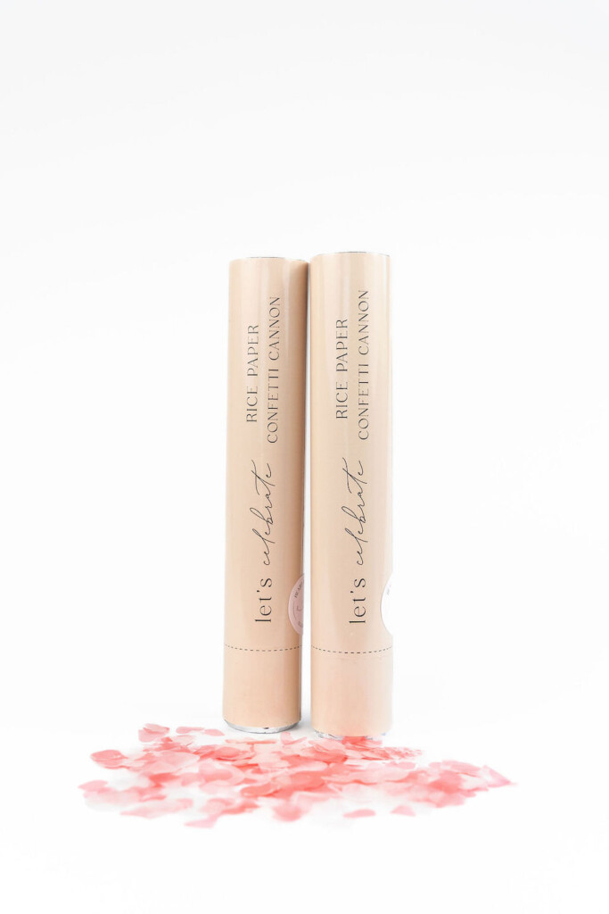 Biodegradable Confetti Cannon - Pink & White Hearts