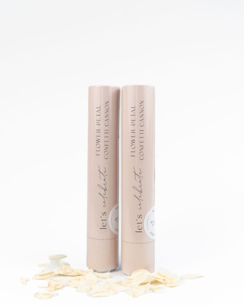 Confetti Cannon - White Dried Rose Petals