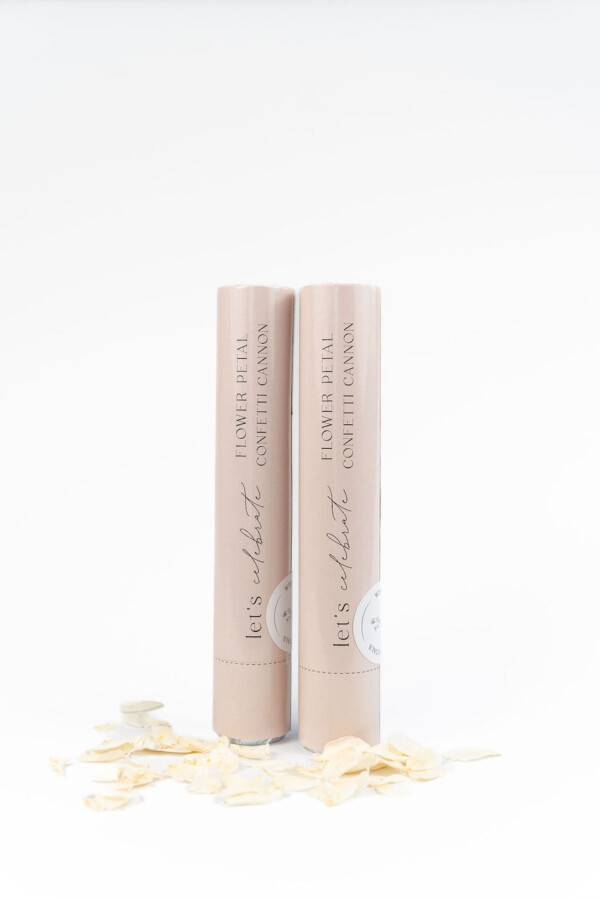 Confetti Cannon - White Dried Rose Petals