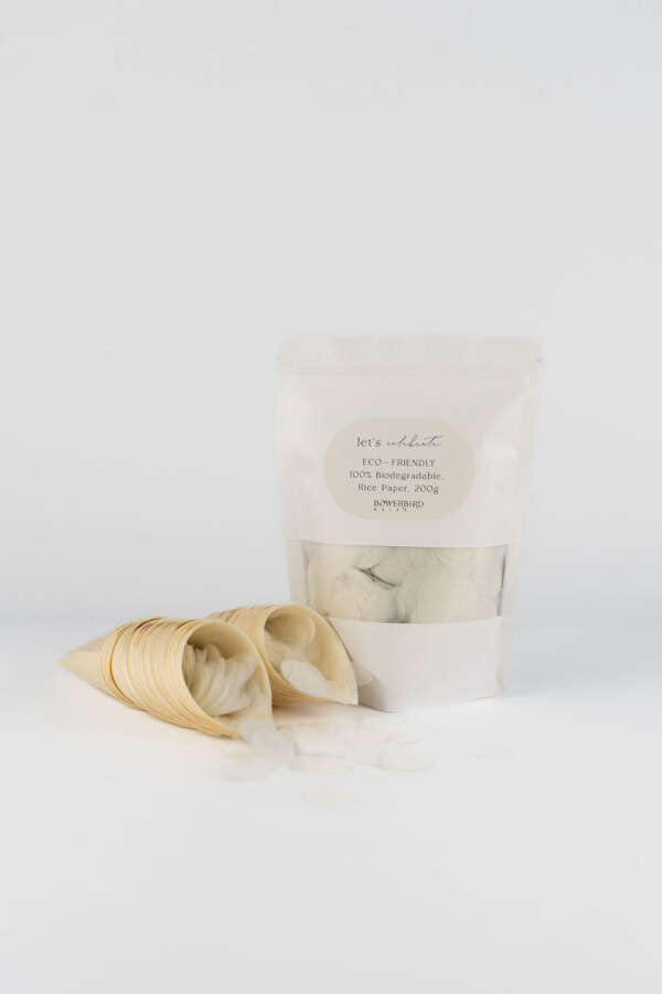 Biodegradable Confetti + Cone Bundle - White Circles