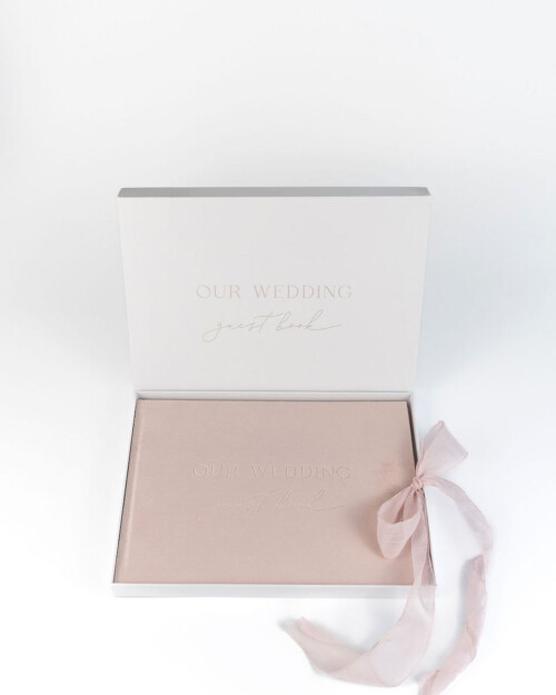 Wedding Guest Book Velvet Blush + Keepsake Box