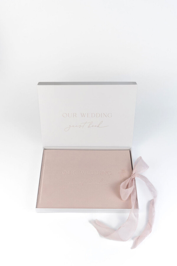 Wedding Guest Book Velvet Blush + Keepsake Box