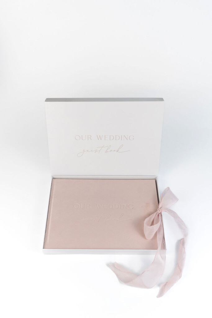 Wedding Guest Book Velvet Blush + Keepsake Box ***CLEARANCE***