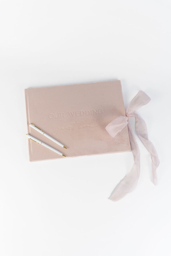 Wedding Guest Book Velvet Blush + Keepsake Box - Image 3