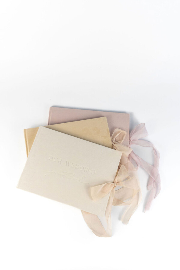 Wedding Guest Book Velvet Muted Gold + Keepsake Box - Image 7