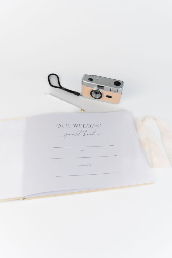 Wedding Guest Book Velvet Muted Gold + Keepsake Box - Image 3