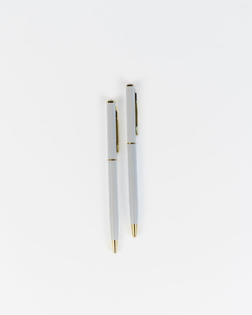 White & Gold Wedding Pen - Boxed Pair