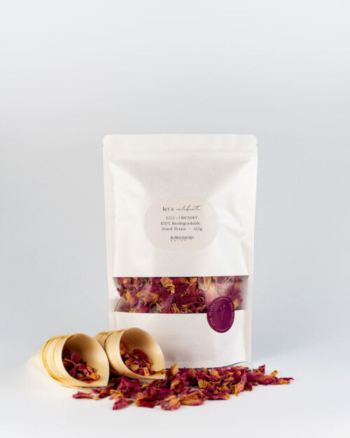 Dried Rose Petal + Confetti Cone Bundle - Peony Pink Petals