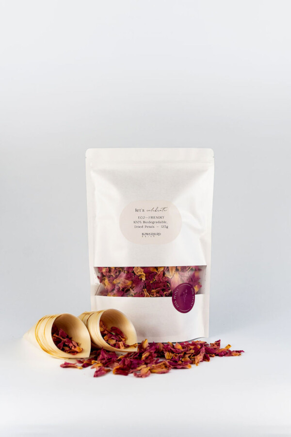 Dried Rose Petal + Confetti Cone Bundle - Pink Peony Petals