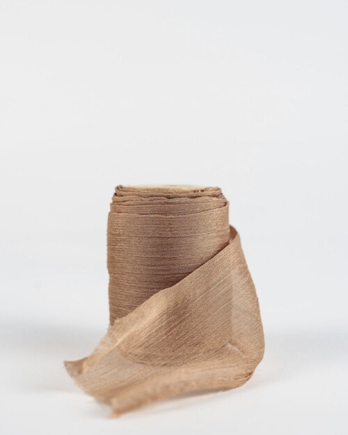 Crinkle Chiffon Ribbon Latte