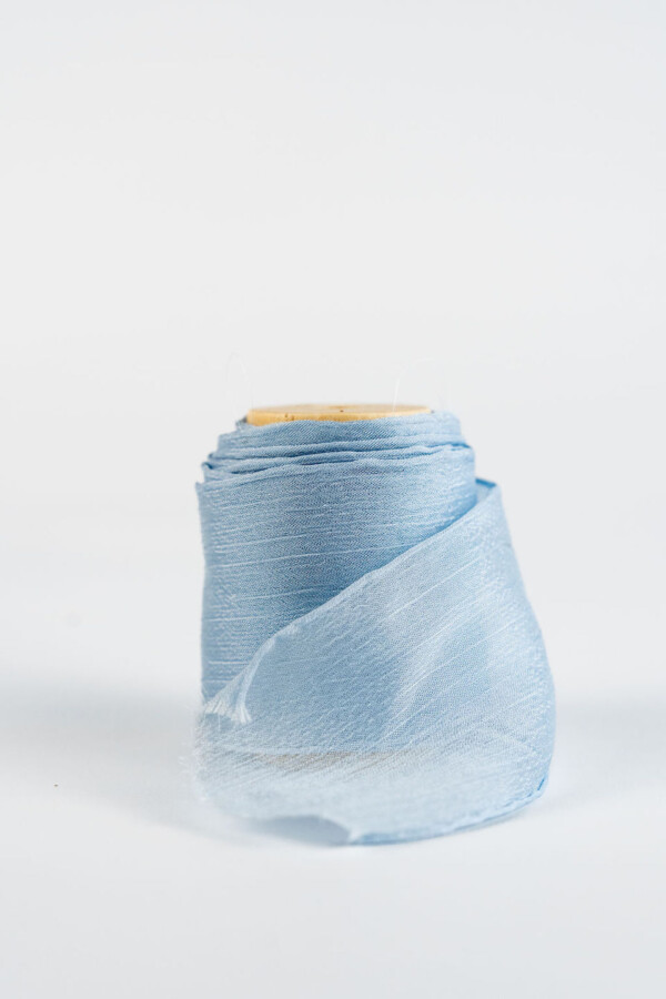 Crinkle Chiffon Ribbon Pale Blue
