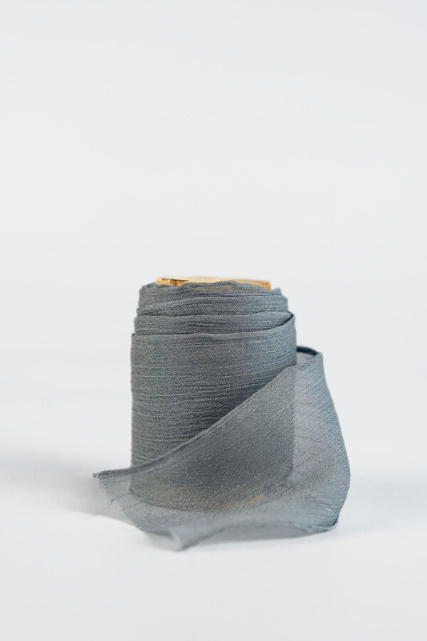 Crinkle Chiffon Ribbon Stormy Sky