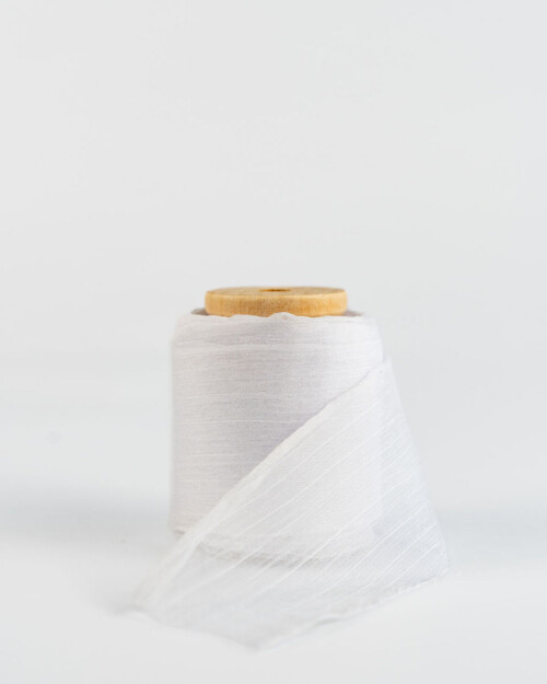 Crinkle Chiffon Ribbon White