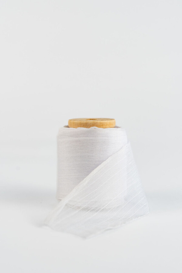 Crinkle Chiffon Ribbon White
