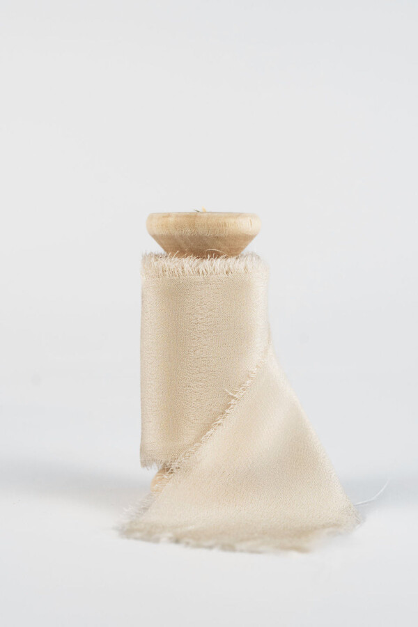 100% Silk Ribbon Champagne