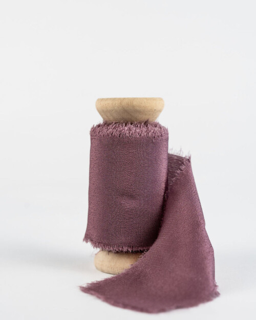 100% Silk Ribbon Muddy Mauve