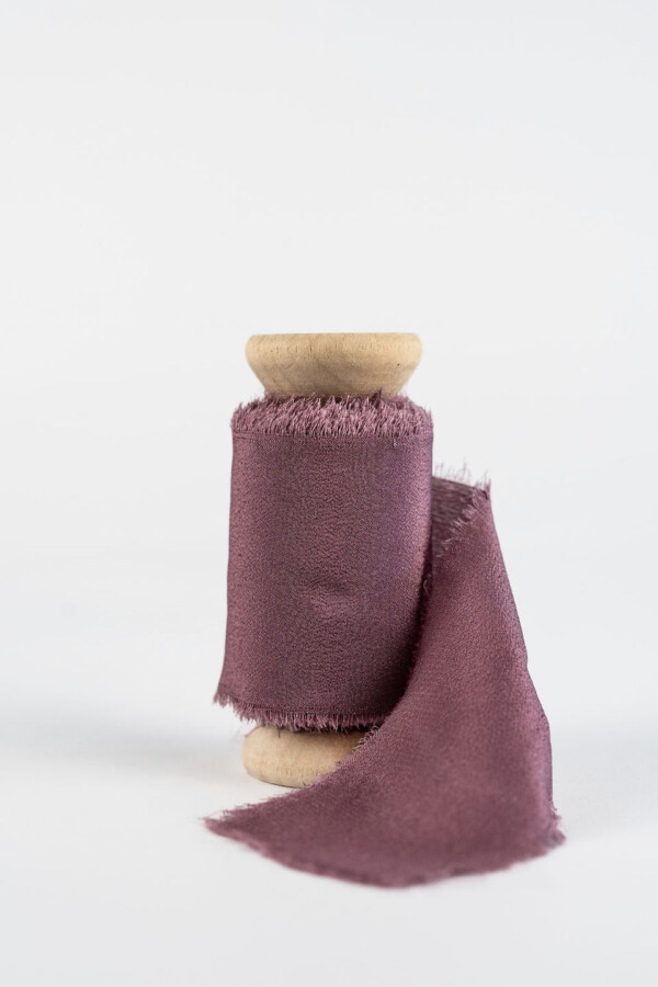 100% Silk Ribbon Muddy Mauve