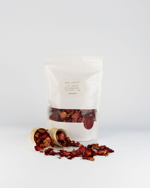 Dried Rose Petal + Confetti Cone Bundle - Ruby Red Rose Petals