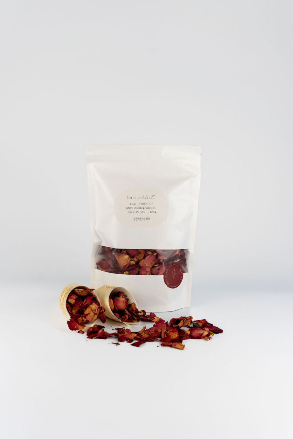 Dried Rose Petal + Confetti Cone Bundle - Ruby Red Rose Petals