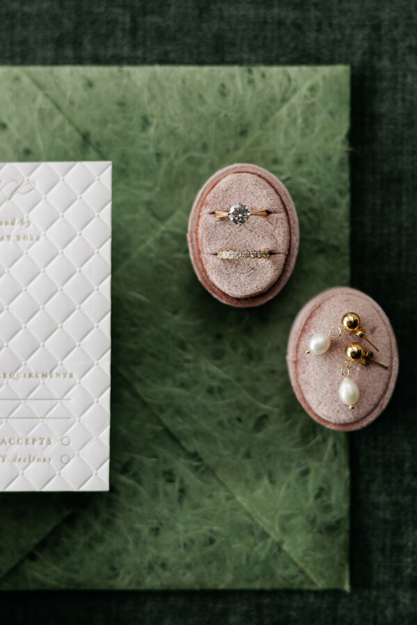 Velvet Ring Box Oval Tea Rose - Image 5