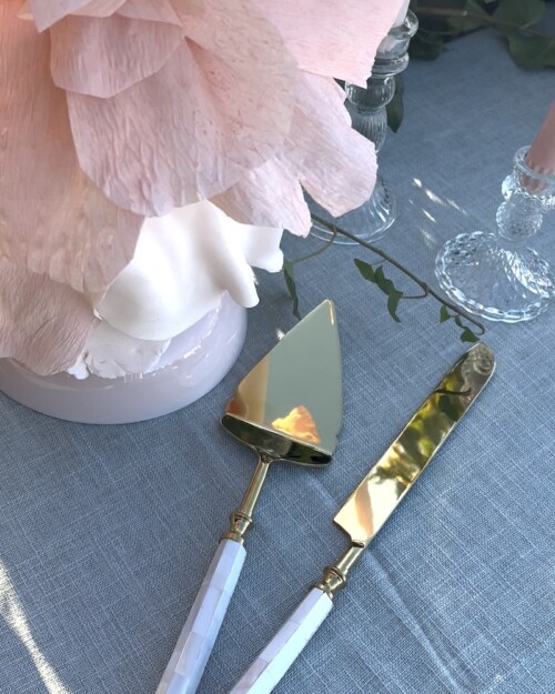 Gold Cake Knife Server Set **PRE-ORDER**