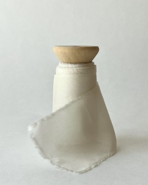 100% Silk Ribbon Ivory
