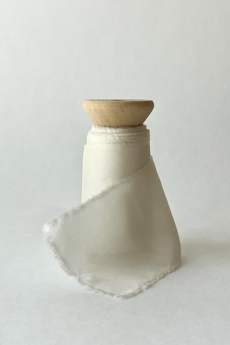 100% Silk Ribbon Ivory