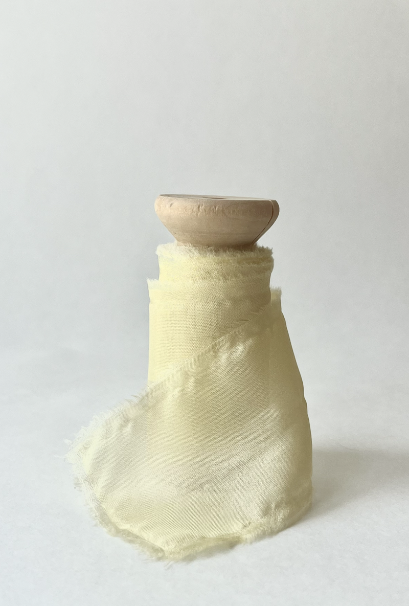 100% Silk Ribbon Lemon - Image 2