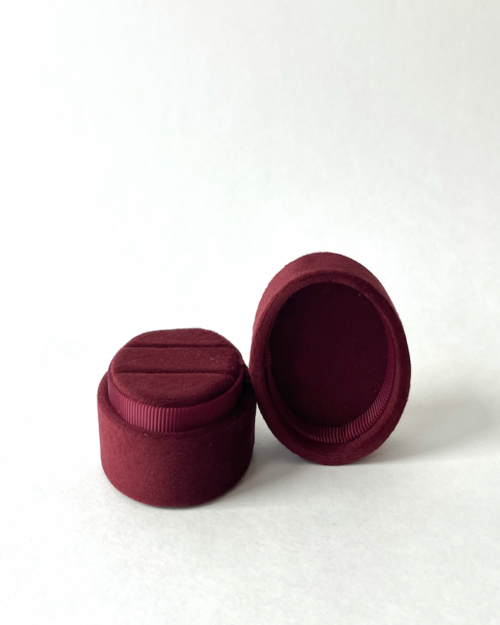 Velvet Ring Box Oval Burgundy