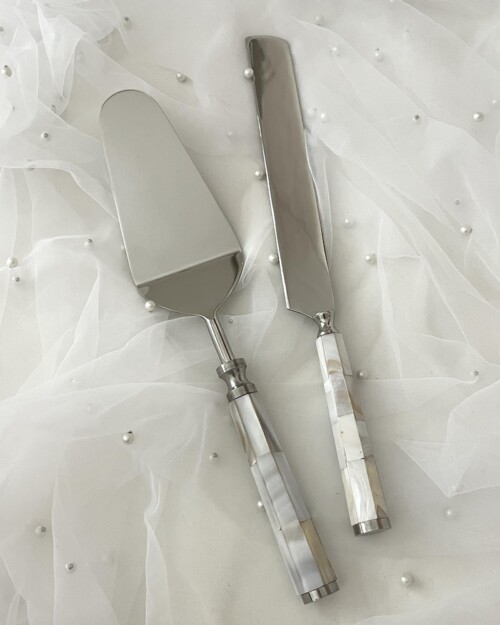 Silver Cake Knife Server Set 2.0