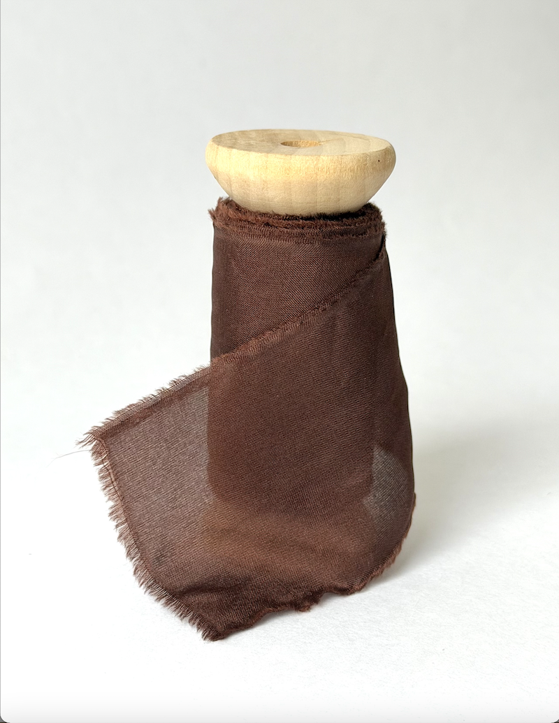 100% Silk Ribbon Chocolate