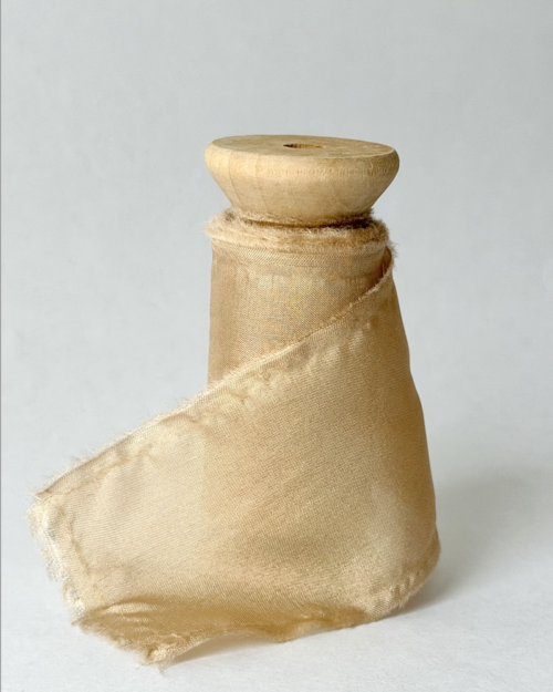 100% Silk Ribbon Soft Gold