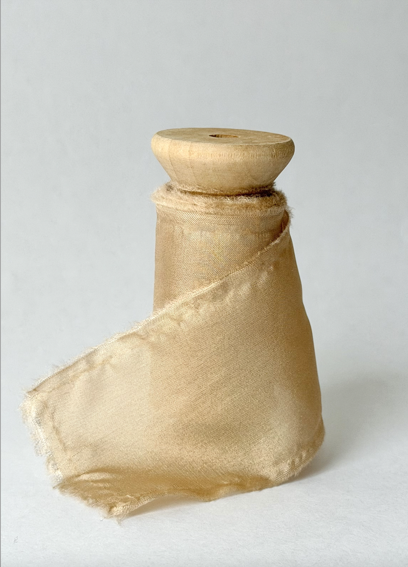 100% Silk Ribbon Soft Gold